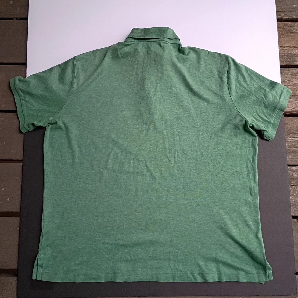Polo Ralph Lauren Men's Green Classic Fit Henley Polo Short Sleeve Size Large